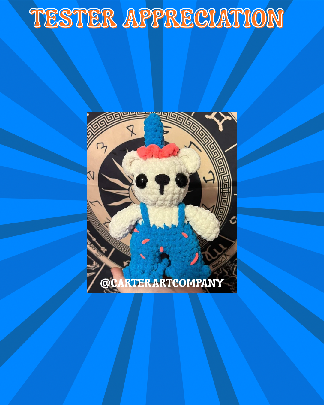 Clownie Bear PDF Pattern