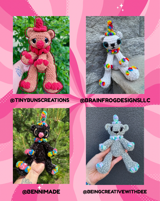 Clownie the Bear Snuggler PDF Pattern