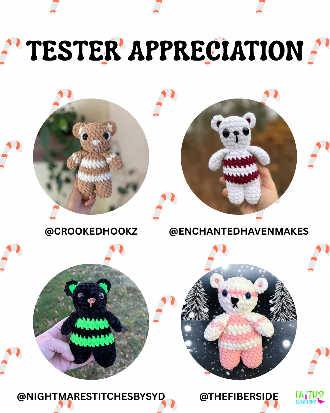 Peppermint Crunch Bear PDF Pattern