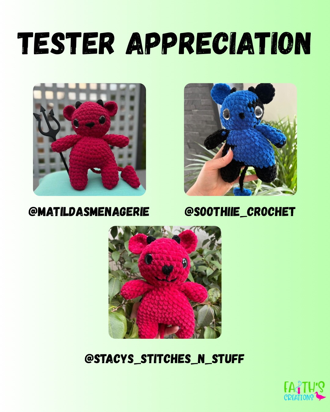 Dexter the Devil Bear PDF Pattern