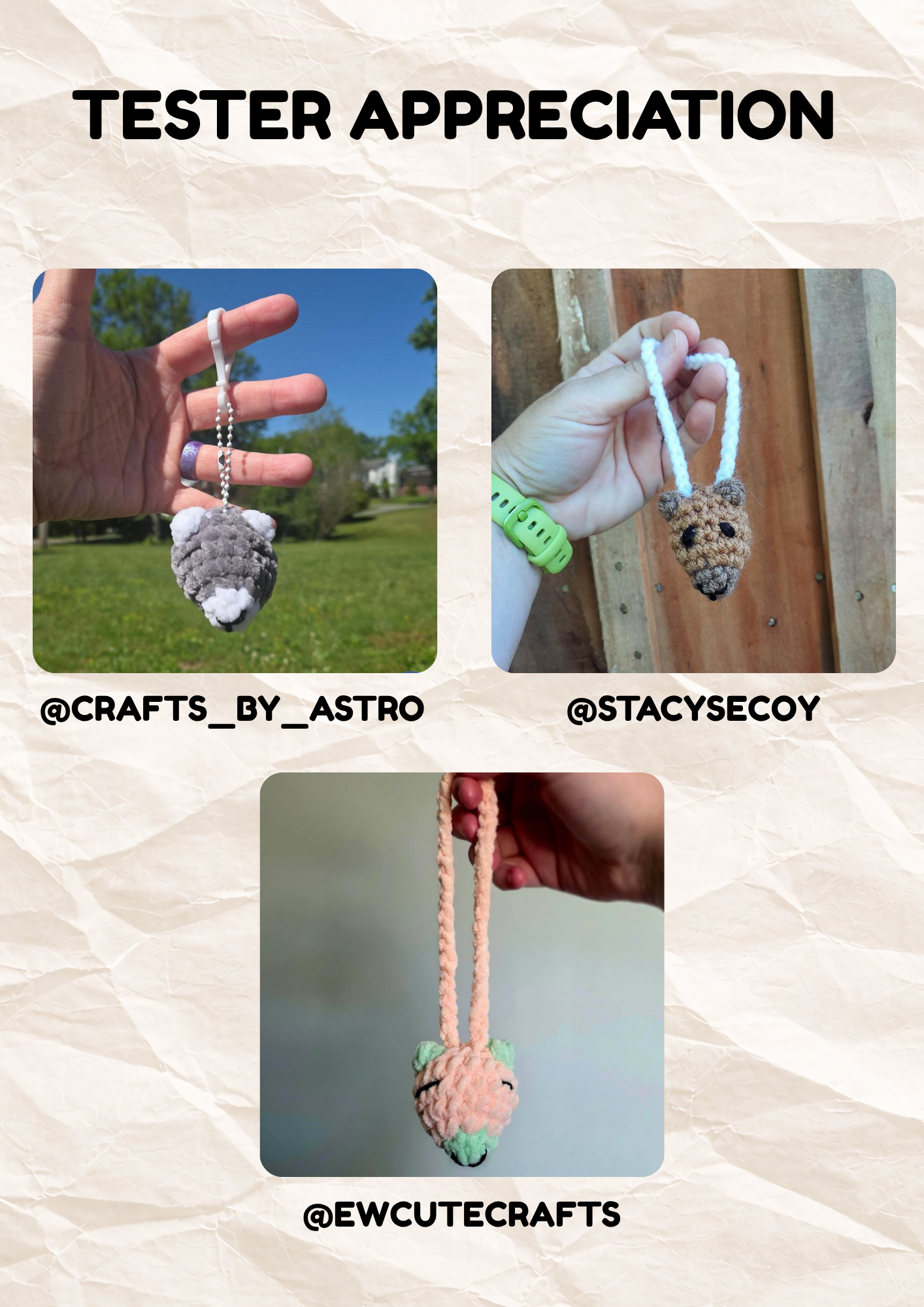 Capybara Keychain & Car Charm PDF Pattern