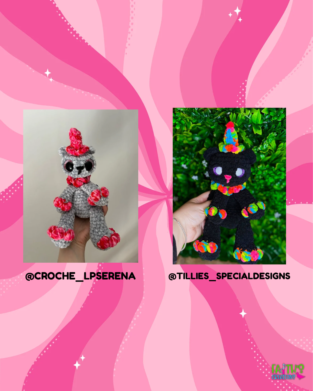 Clownie the Bear Snuggler PDF Pattern