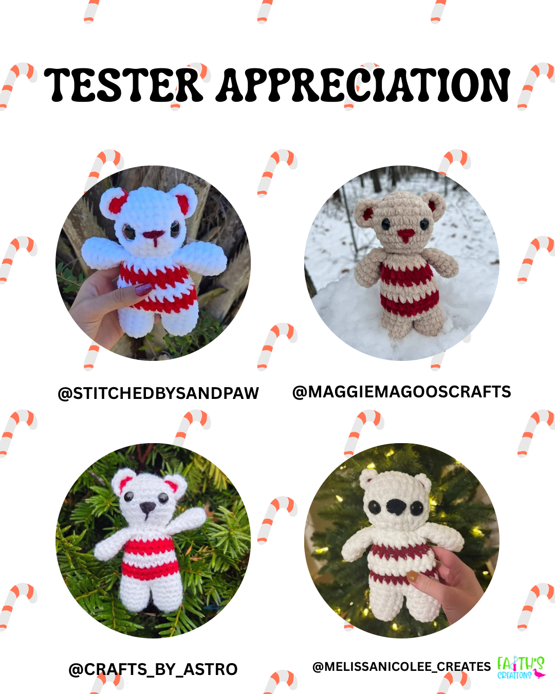 Peppermint Crunch Bear PDF Pattern