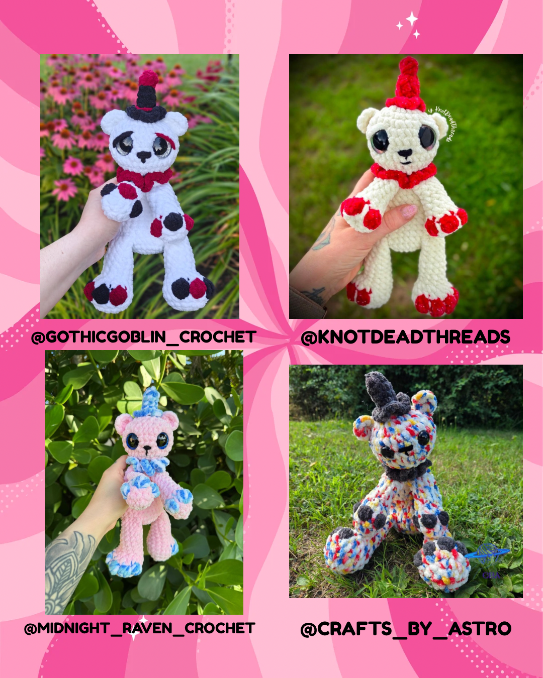 Clownie the Bear Snuggler PDF Pattern