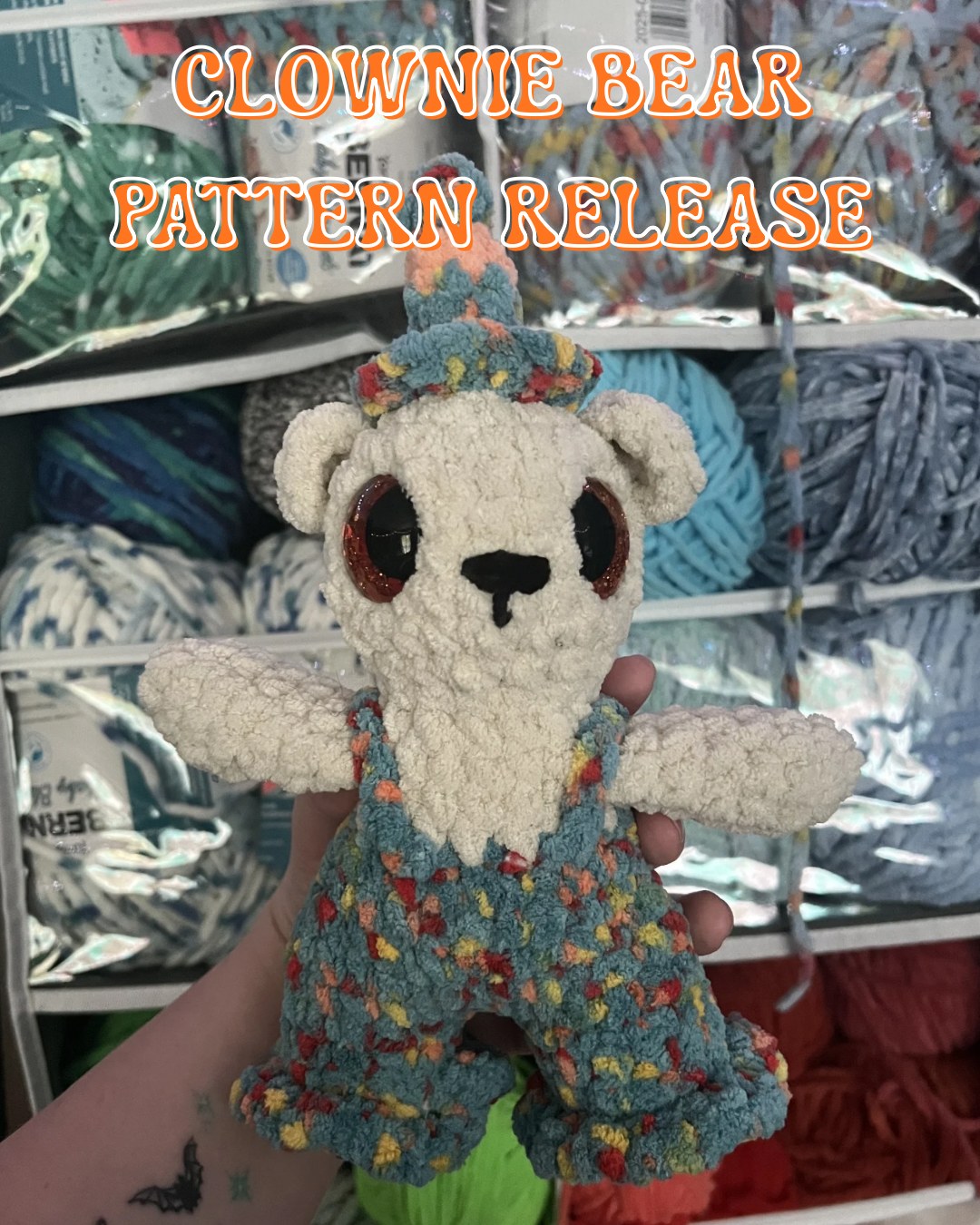 Clownie Bear PDF Pattern