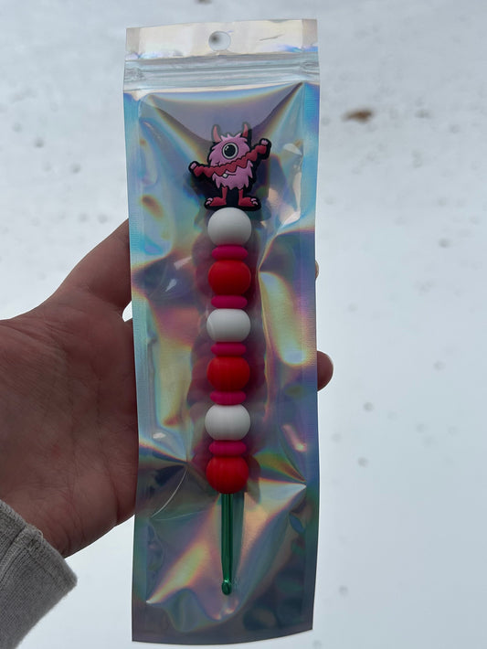 Pink Love Monster Crochet Hook