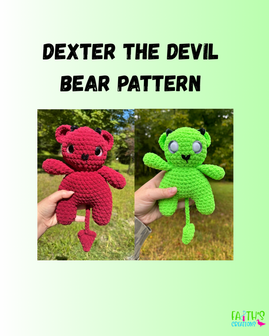 Dexter the Devil Bear PDF Pattern